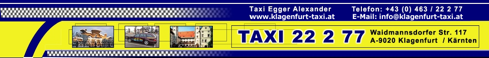 Taxi Klagenfurt - Taxi K&auml;rnten - Villach Taxi - St. Veit Taxi - Airport Taxi Klagenfurt